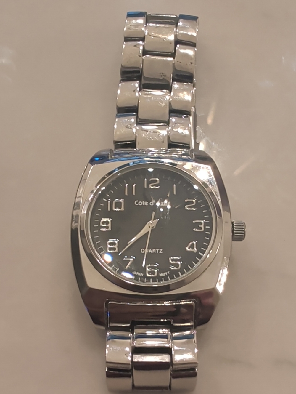 Vintage Cote d’Azur Men’s Quartz Watch – Japan Movement – Silver Tone Bracelet